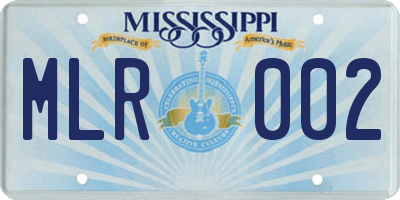 MS license plate MLR002