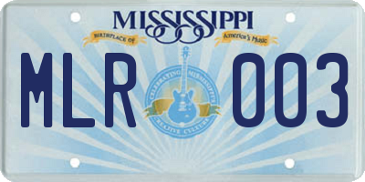 MS license plate MLR003