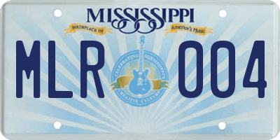MS license plate MLR004