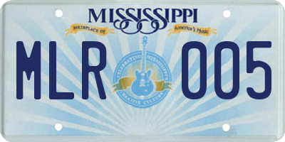 MS license plate MLR005