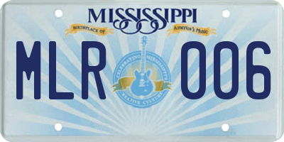 MS license plate MLR006