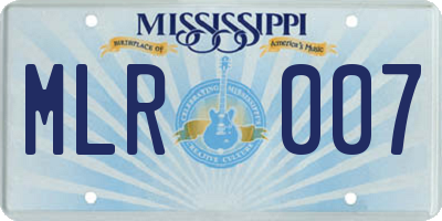 MS license plate MLR007