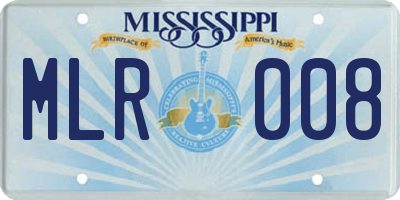 MS license plate MLR008