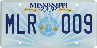 MS license plate MLR009