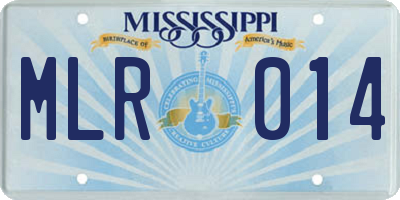 MS license plate MLR014