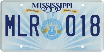 MS license plate MLR018