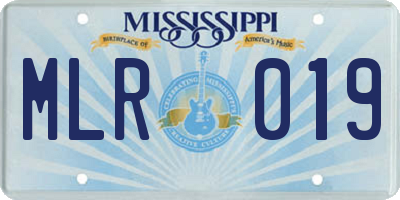 MS license plate MLR019