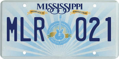 MS license plate MLR021