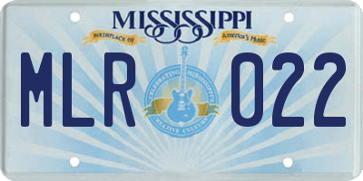 MS license plate MLR022