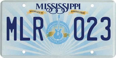 MS license plate MLR023