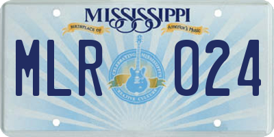 MS license plate MLR024