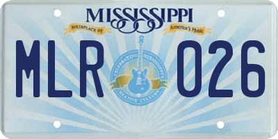 MS license plate MLR026