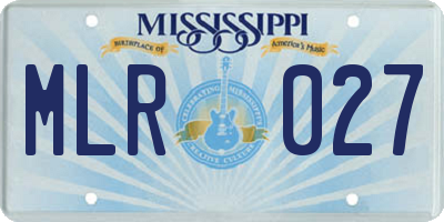 MS license plate MLR027