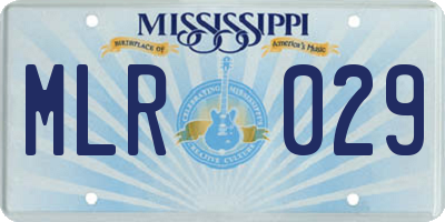 MS license plate MLR029