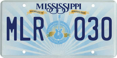 MS license plate MLR030