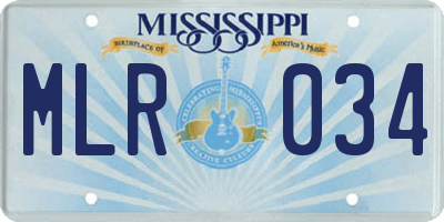 MS license plate MLR034