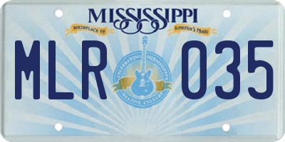 MS license plate MLR035