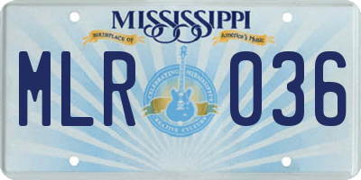 MS license plate MLR036