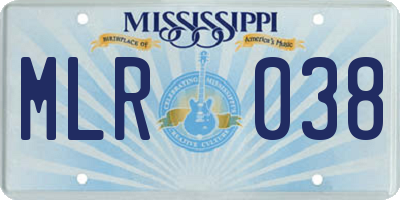 MS license plate MLR038