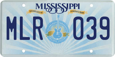 MS license plate MLR039