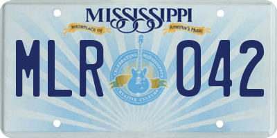 MS license plate MLR042