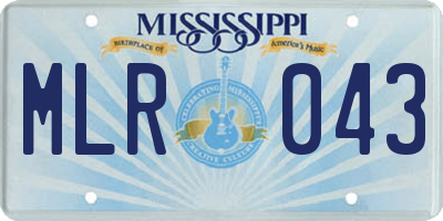 MS license plate MLR043