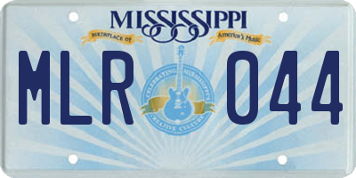MS license plate MLR044