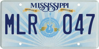 MS license plate MLR047