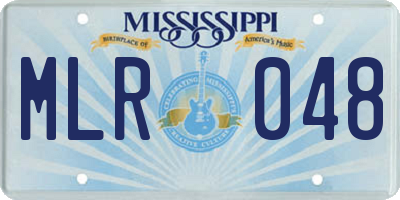 MS license plate MLR048