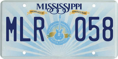 MS license plate MLR058