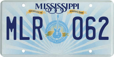 MS license plate MLR062
