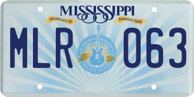MS license plate MLR063