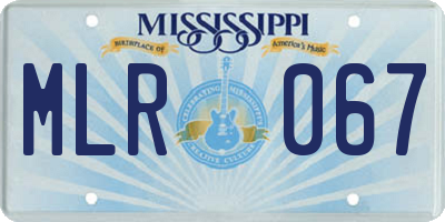 MS license plate MLR067