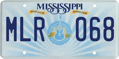 MS license plate MLR068
