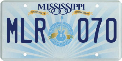 MS license plate MLR070