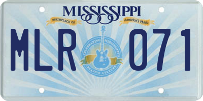 MS license plate MLR071