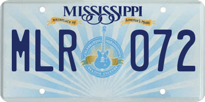 MS license plate MLR072