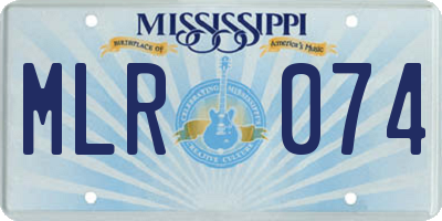 MS license plate MLR074