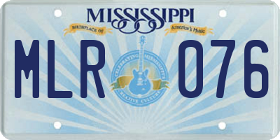 MS license plate MLR076