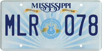 MS license plate MLR078
