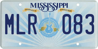 MS license plate MLR083