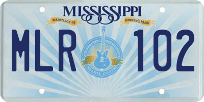 MS license plate MLR102