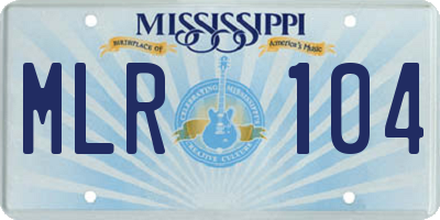 MS license plate MLR104