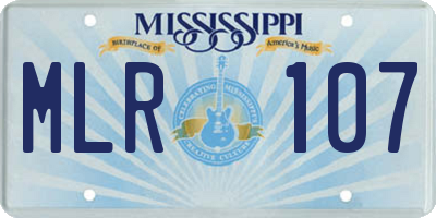 MS license plate MLR107