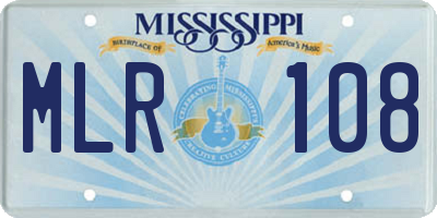 MS license plate MLR108