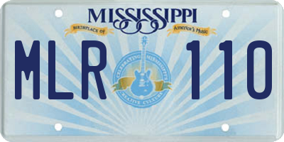 MS license plate MLR110