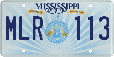 MS license plate MLR113