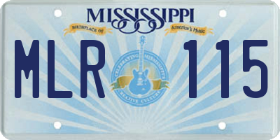 MS license plate MLR115