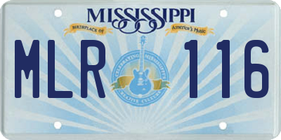 MS license plate MLR116
