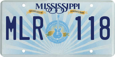 MS license plate MLR118